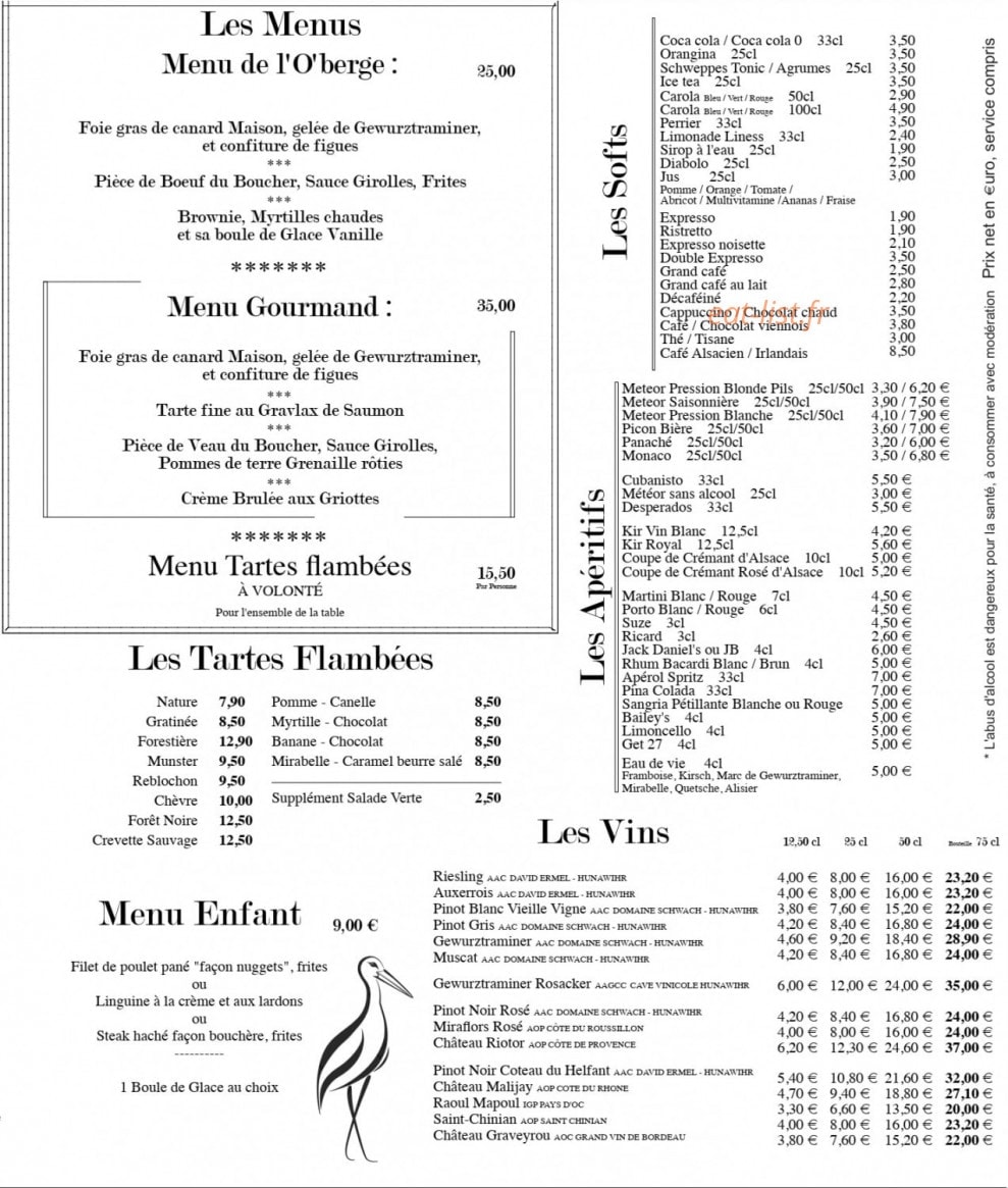 O'berge du Parc — carte page 2