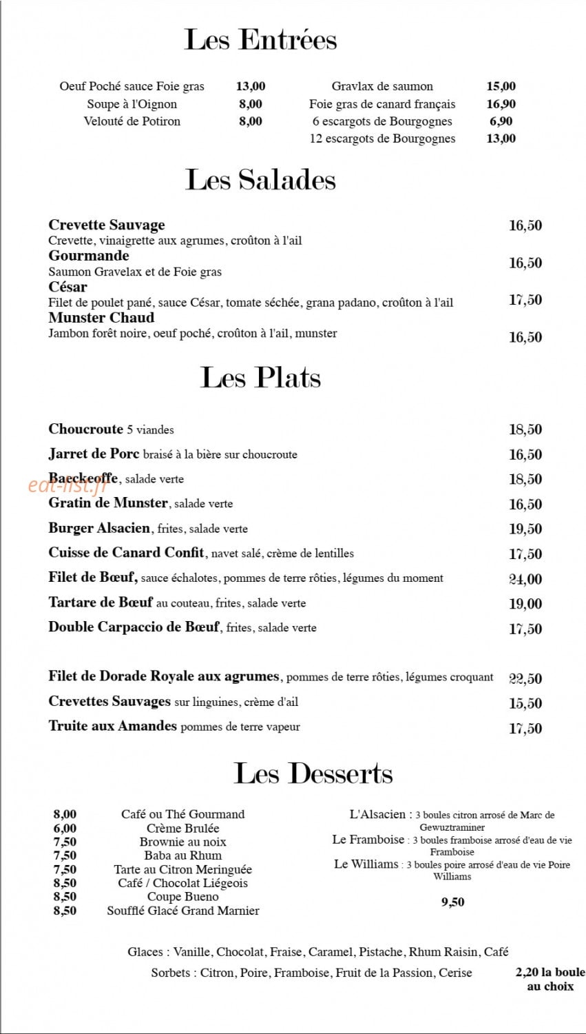 O'berge du Parc — carte page 1