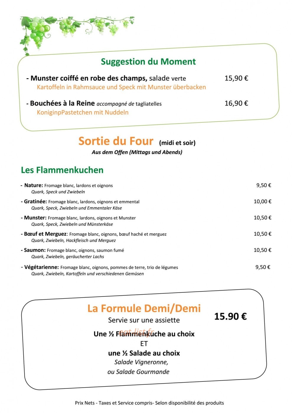 Chez Felix — carte page 2