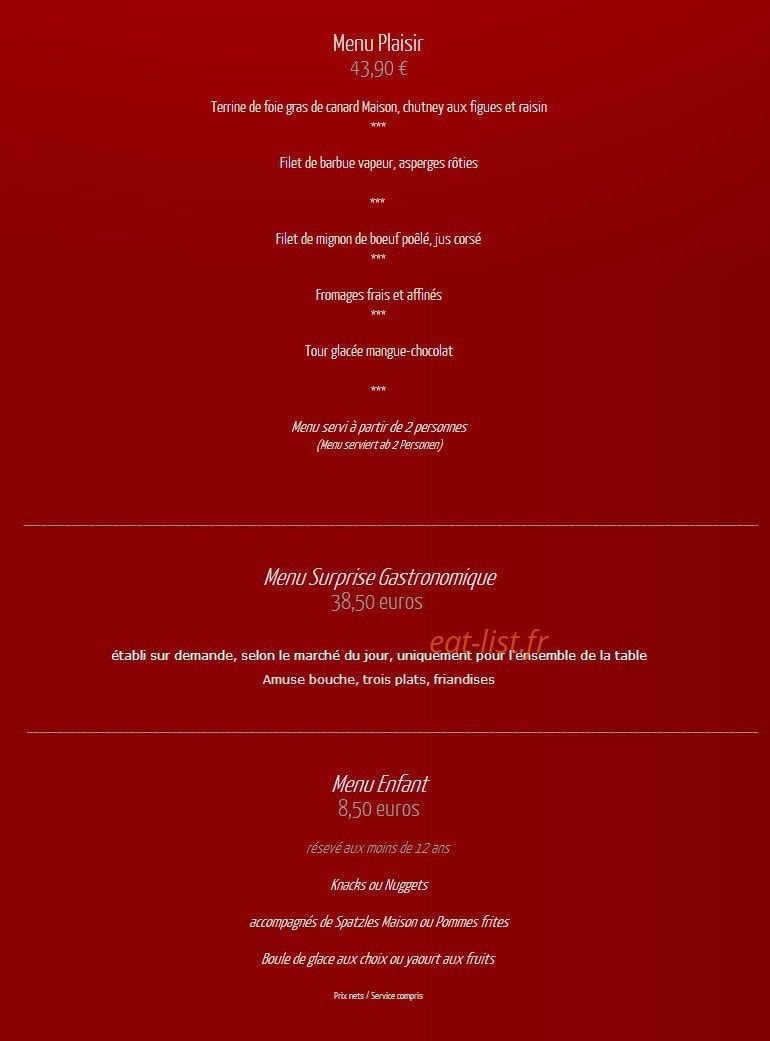 Au Cheval Blanc — carte page 2