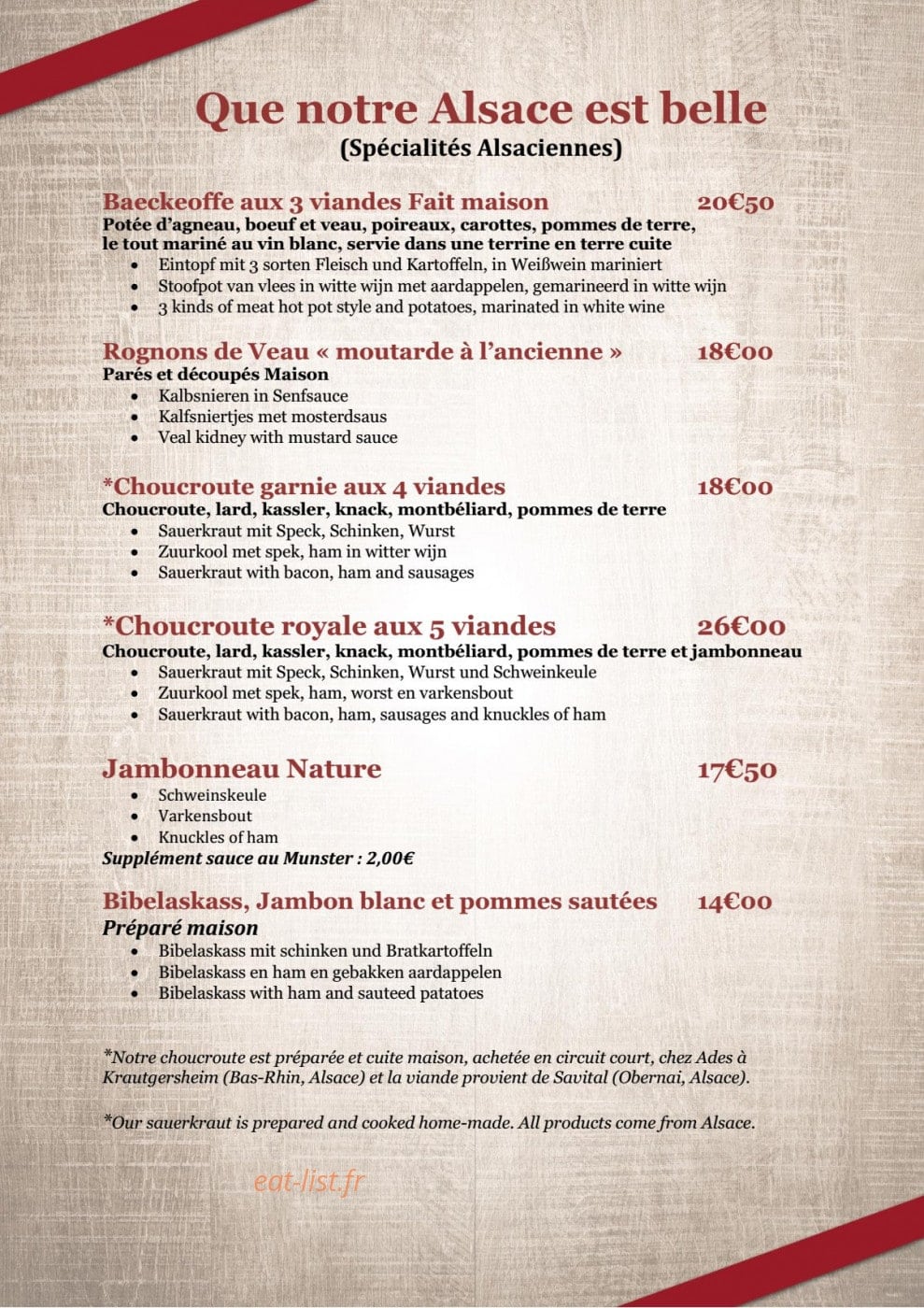 Au lion — carte page 2