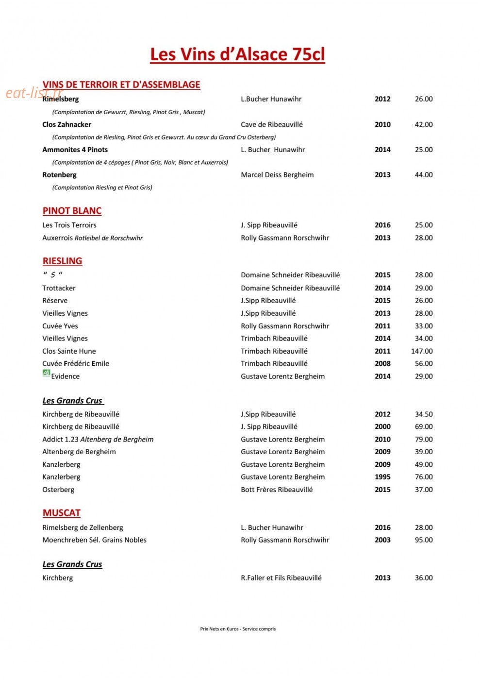 Hotel Restaurant Du Mouton — carte page 5