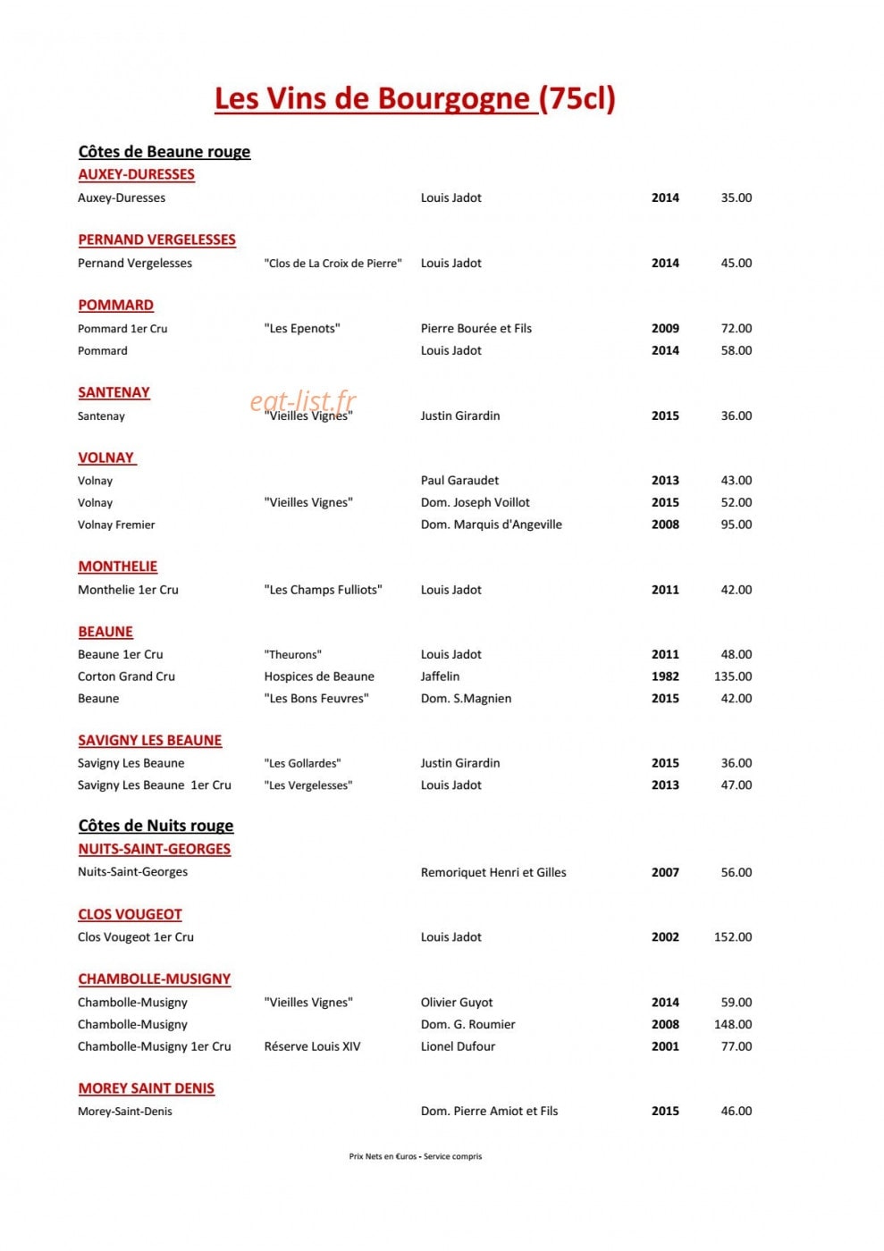 Hotel Restaurant Du Mouton — carte page 7