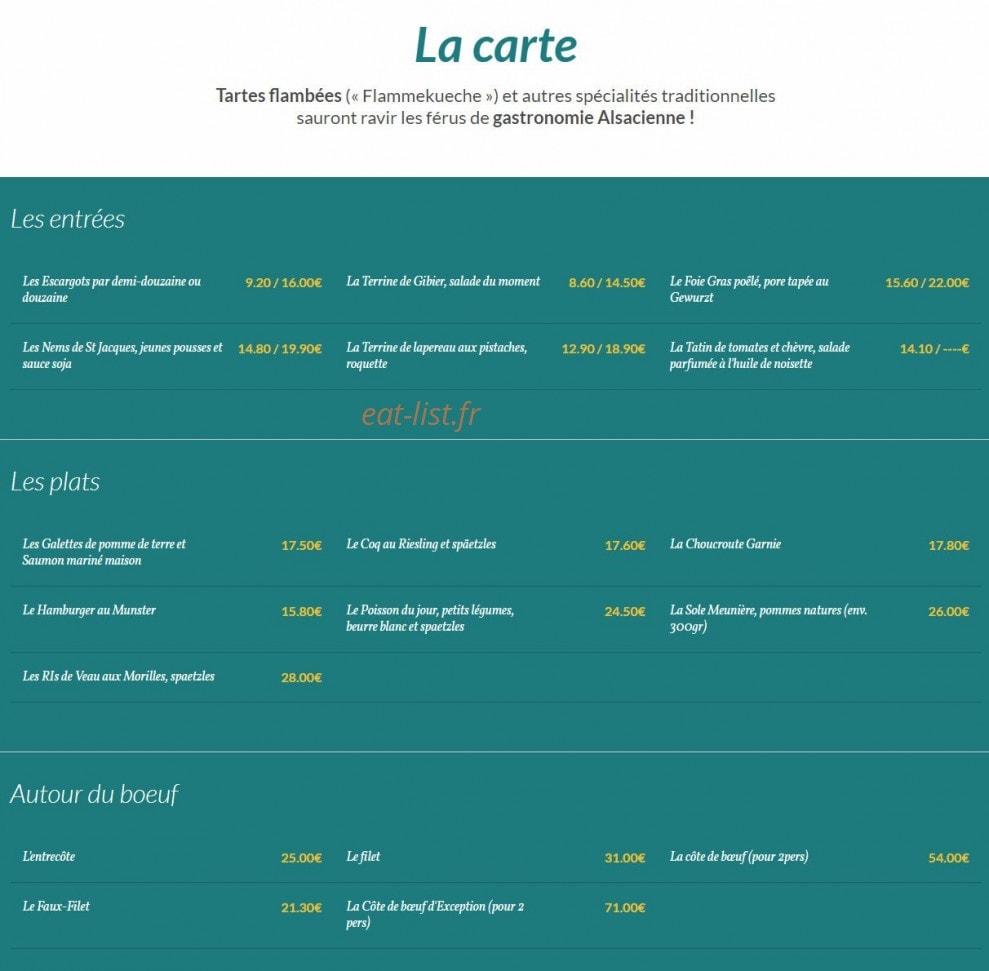 Hotel Restaurant Du Mouton — carte page 2