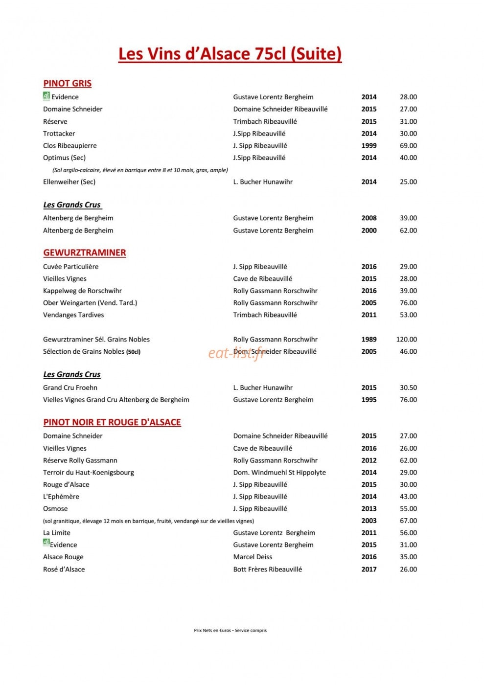 Hotel Restaurant Du Mouton — carte page 6