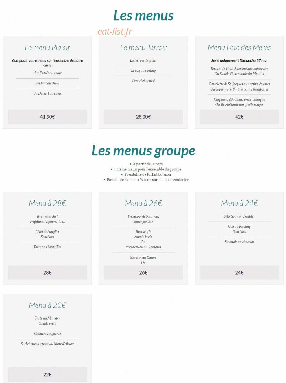 Hotel Restaurant Du Mouton — carte page 4