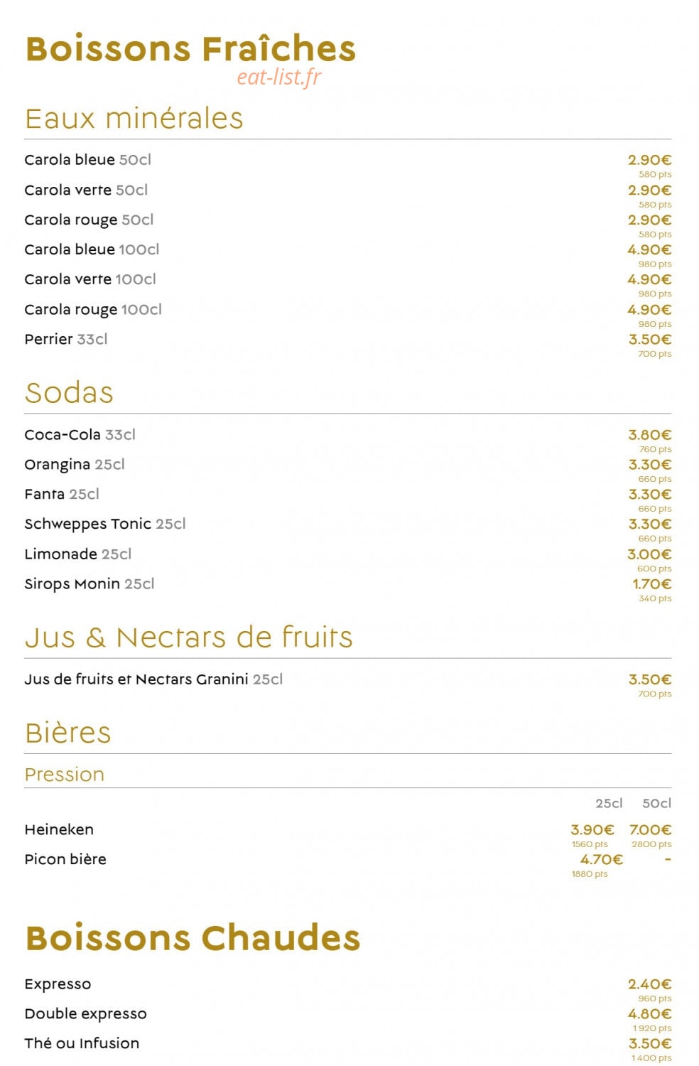 La Brasserie — carte page 3