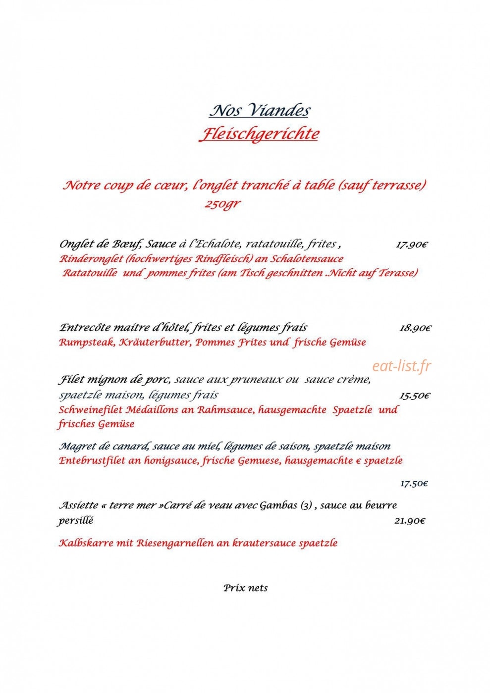 Les Reflets — carte page 1