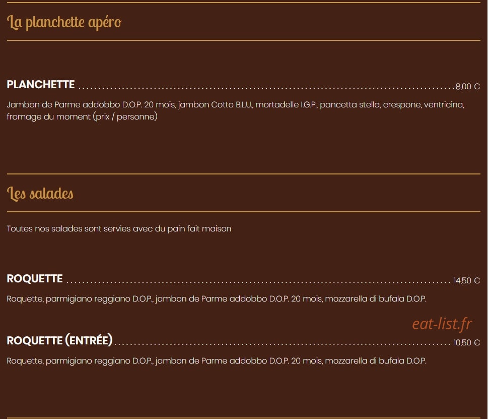 Casa Pastaio — carte page 1