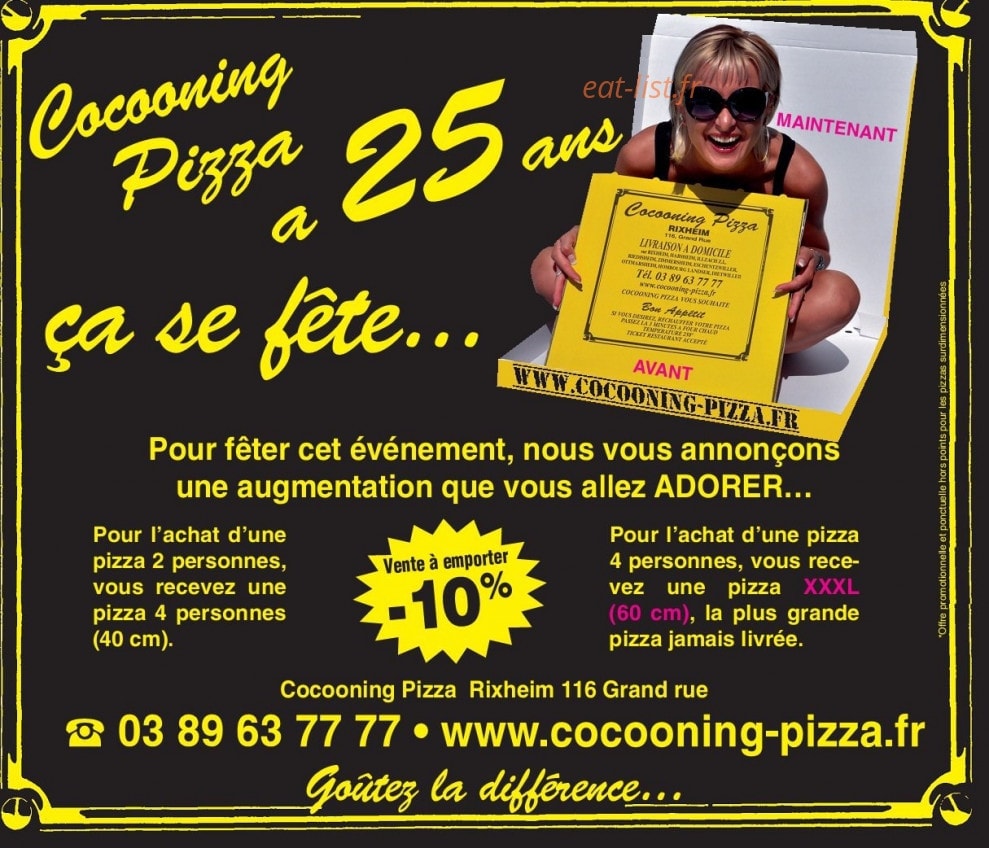 Cocooning Pizza — carte page 1