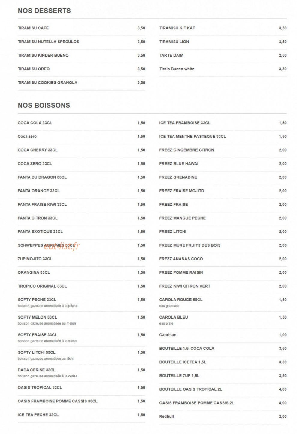 H'Burger — carte page 5