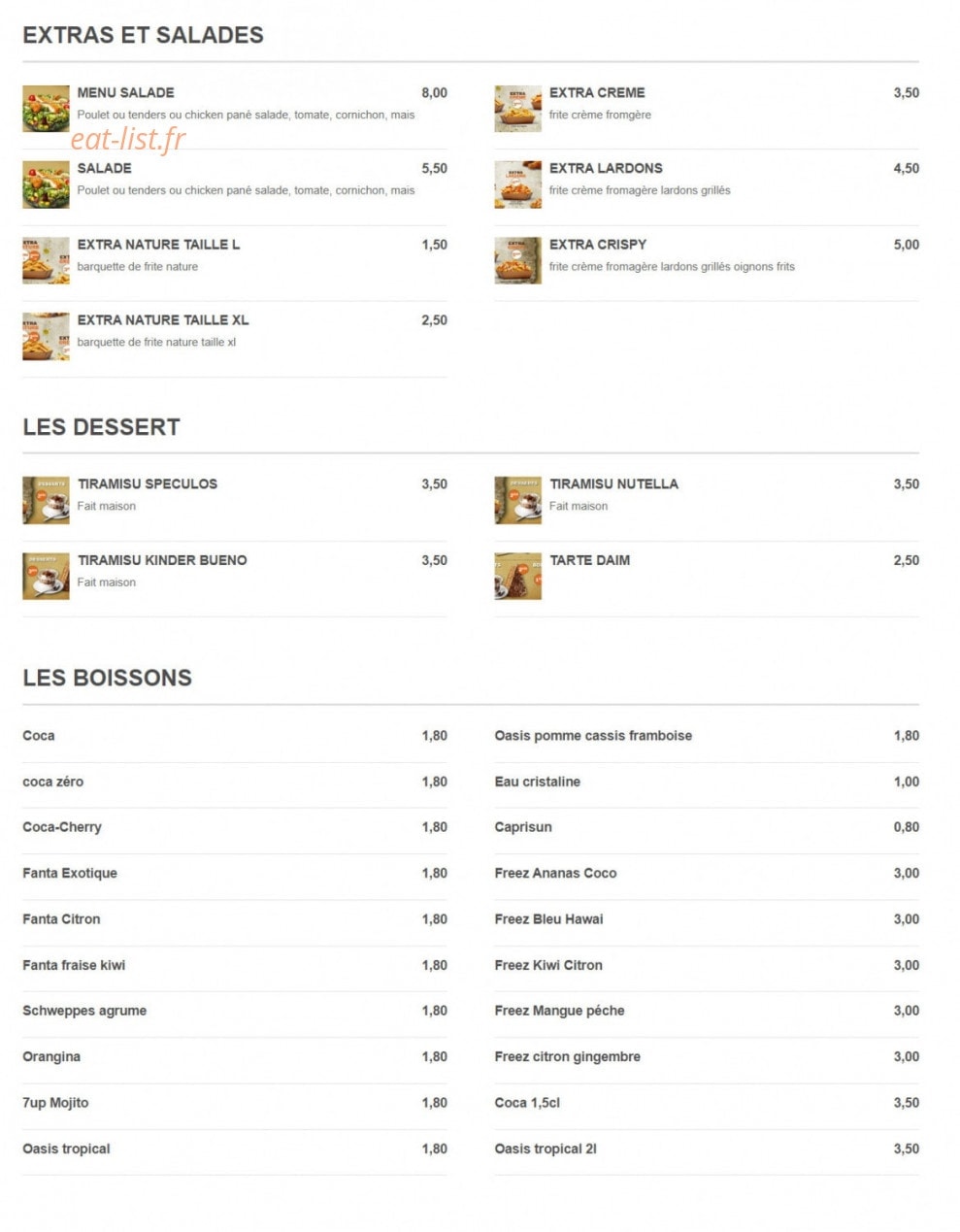 Ansa food — carte page 4