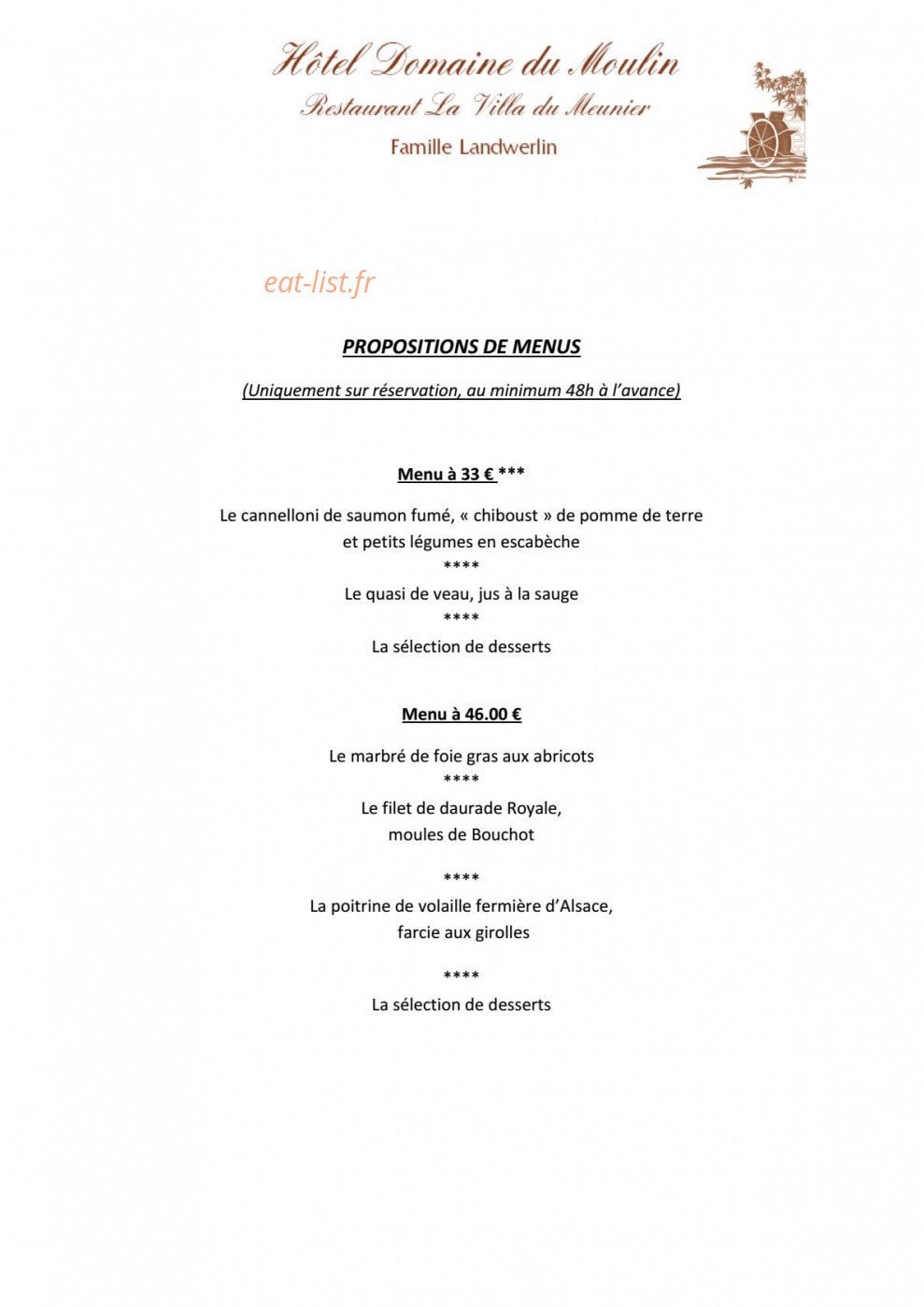La Villa du Meunier — carte page 9