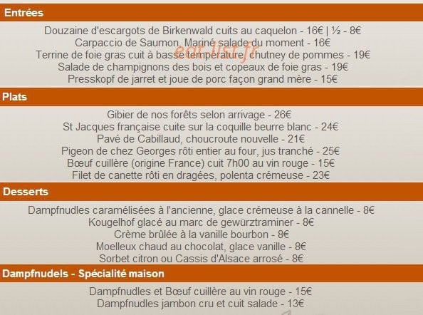 Au Chasseur — carte page 2