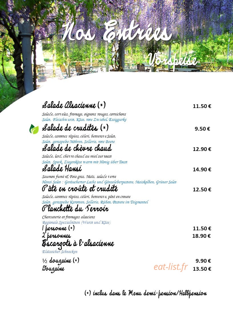 La Taverne — carte page 1