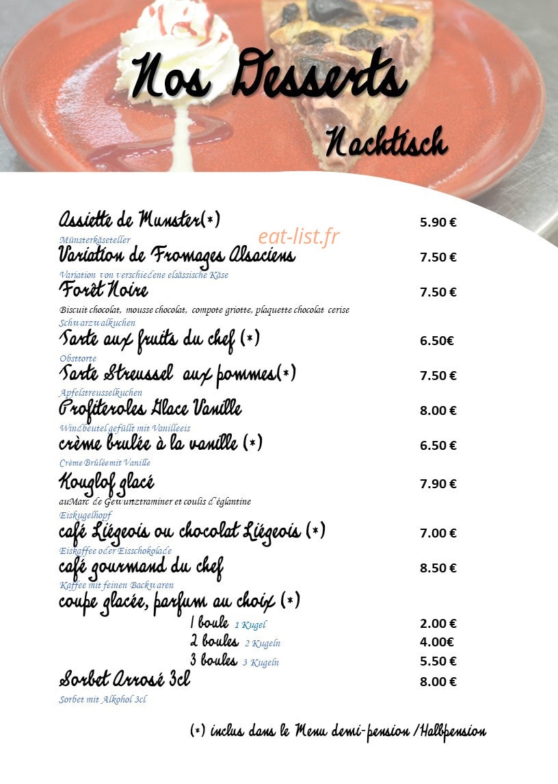 La Taverne — carte page 4