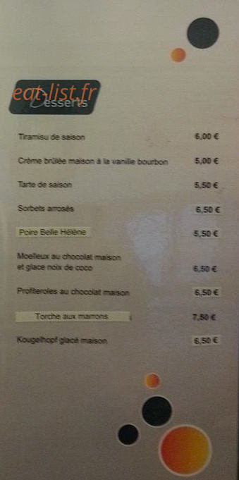Restaurant du Soleil — carte page 2