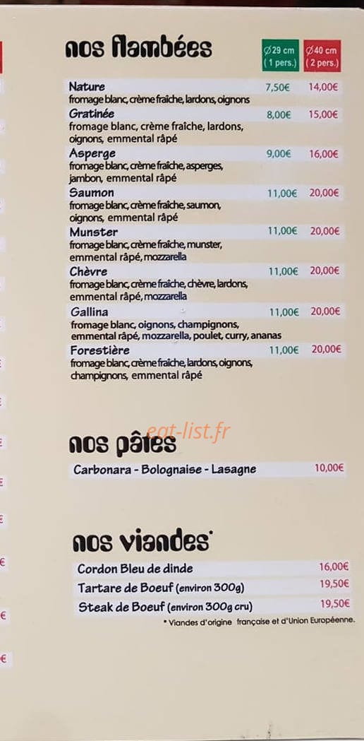 Buona Pizza — carte page 2