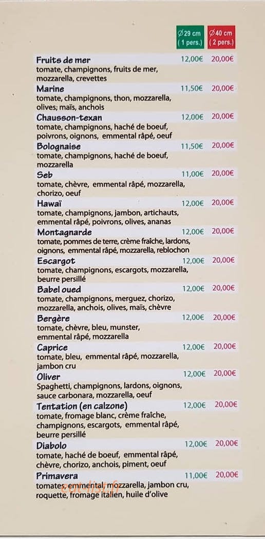 Buona Pizza — carte page 4