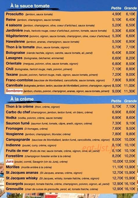 Aux 100 pâtes — carte page 1