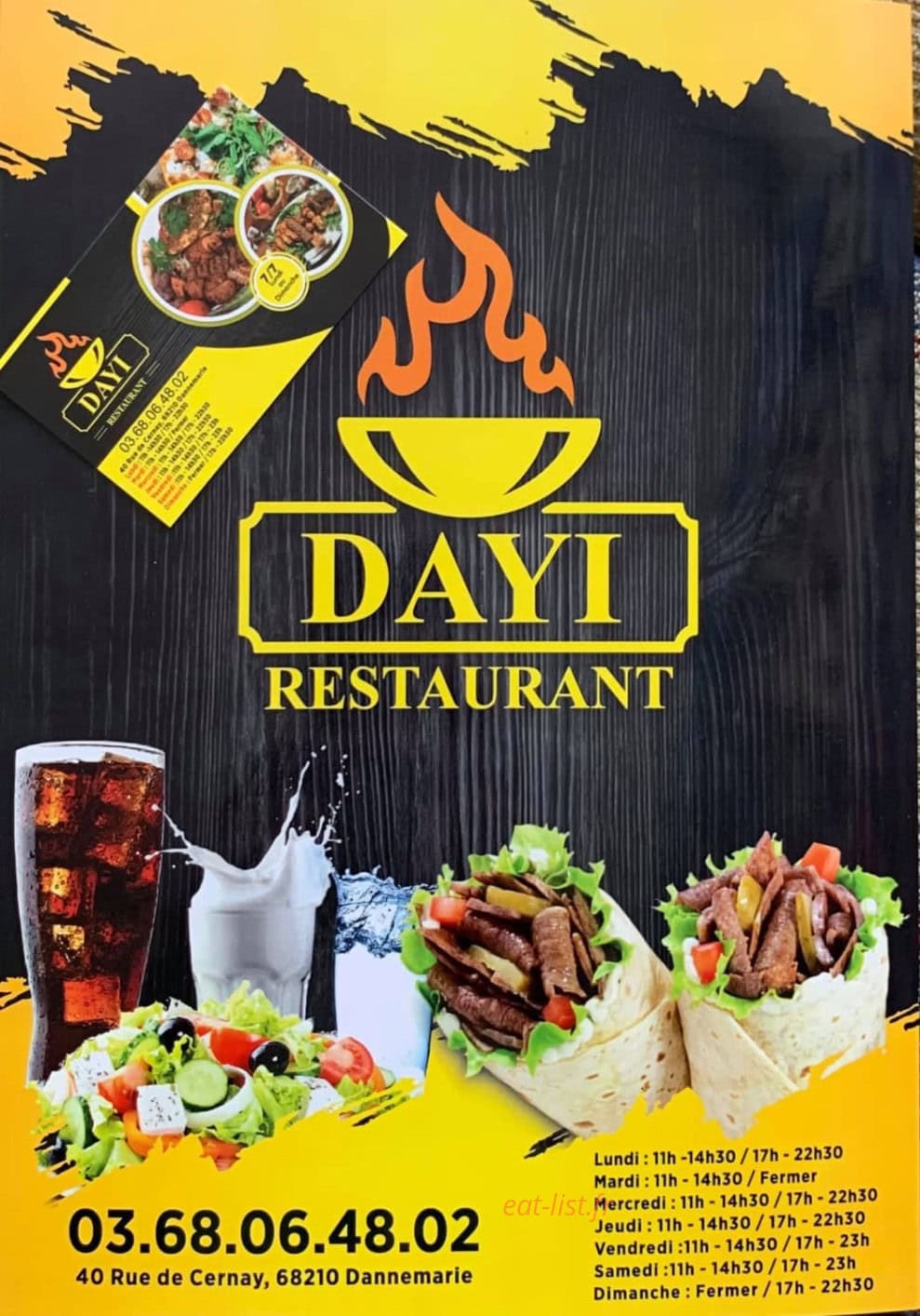 Carte et menu Dayi