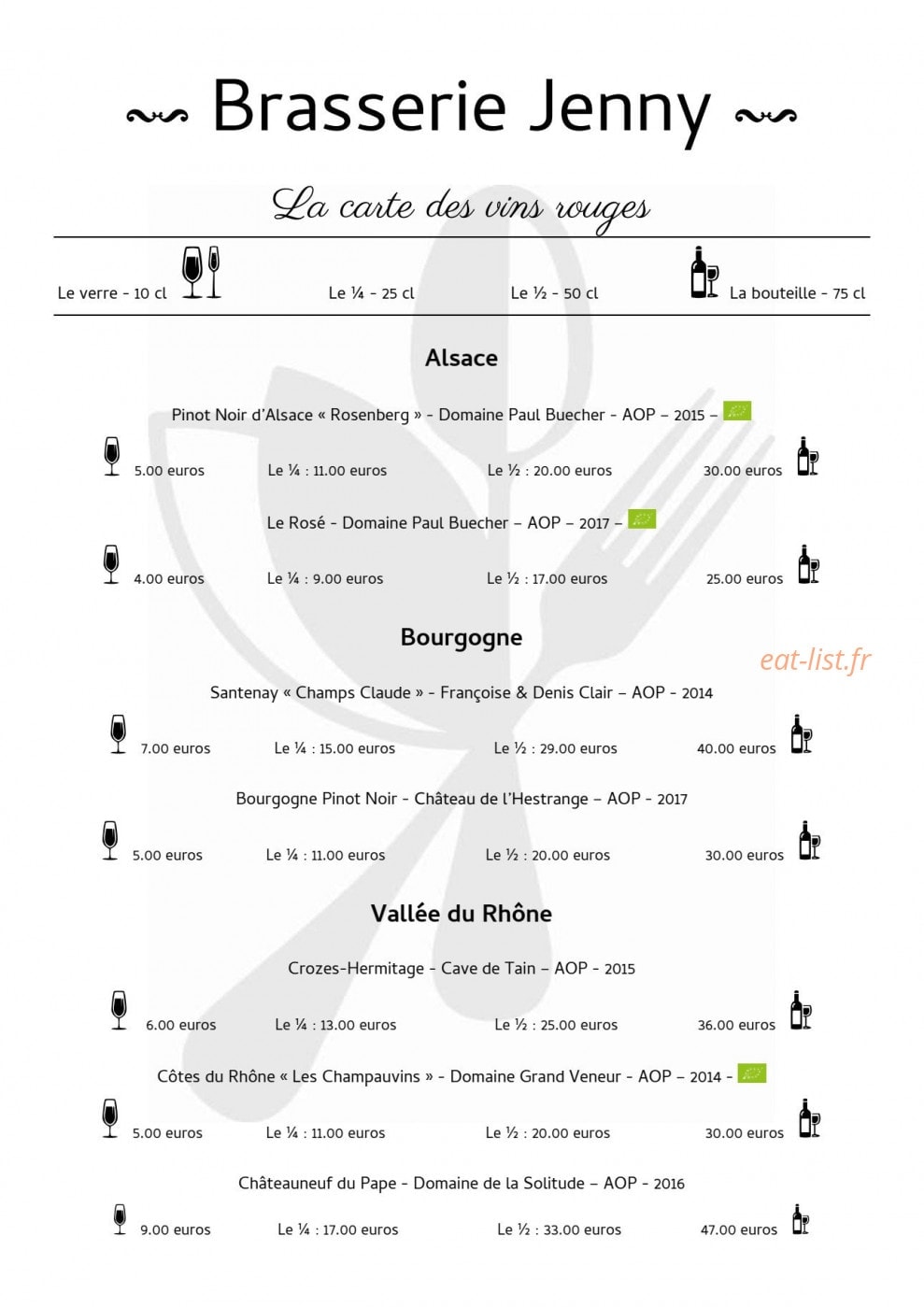Brasserie Jenny — carte page 6