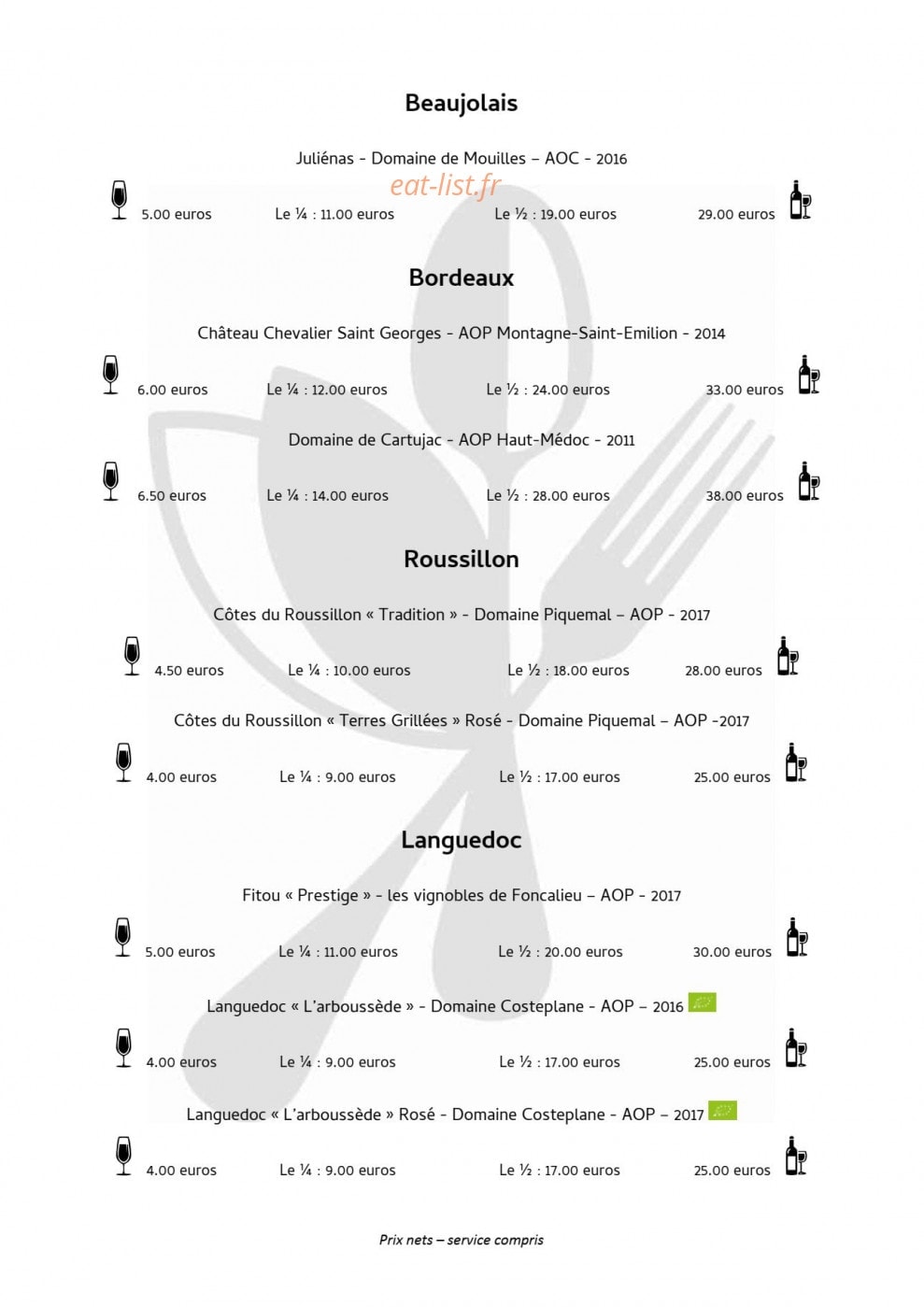 Brasserie Jenny — carte page 7