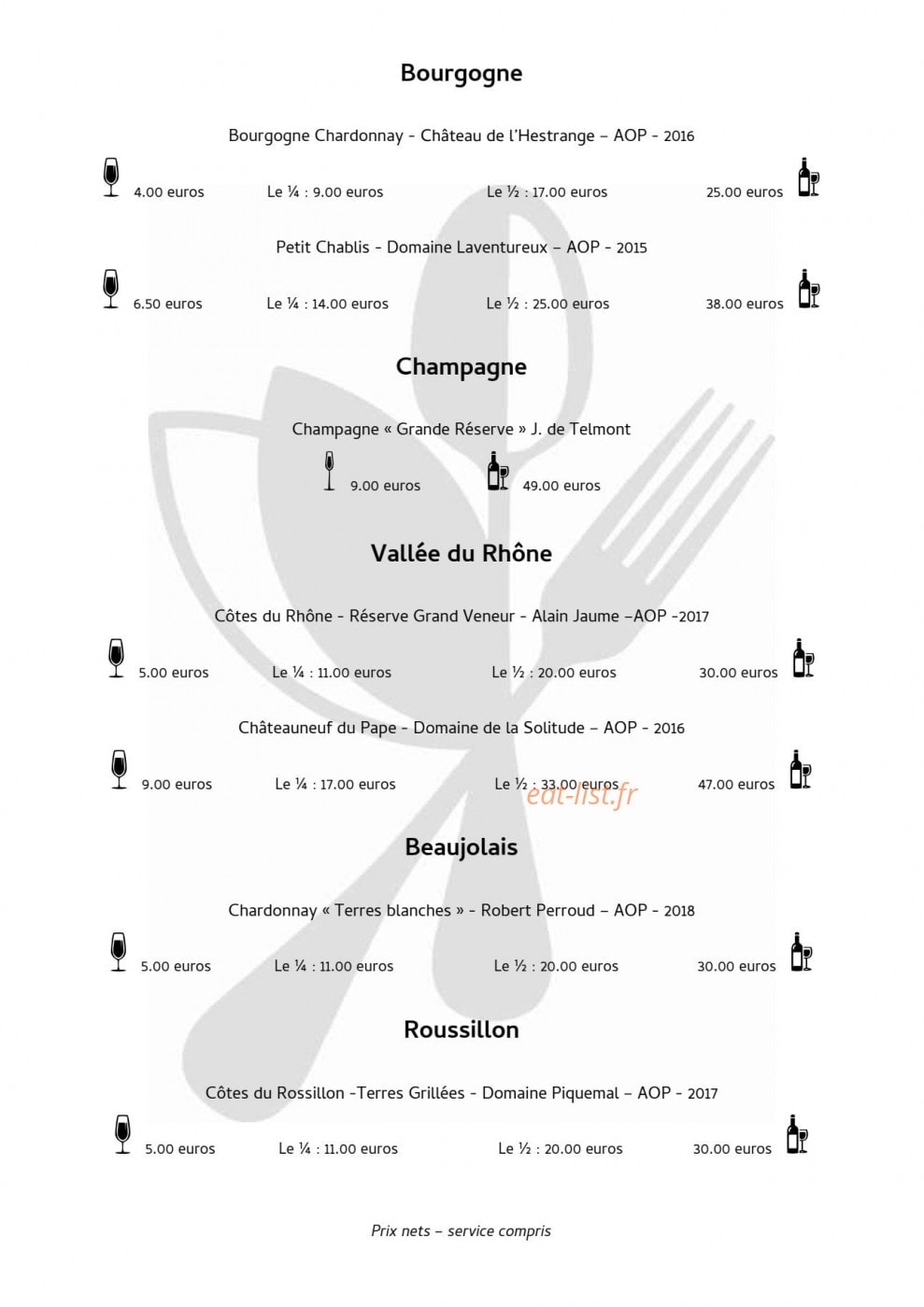 Brasserie Jenny — carte page 5