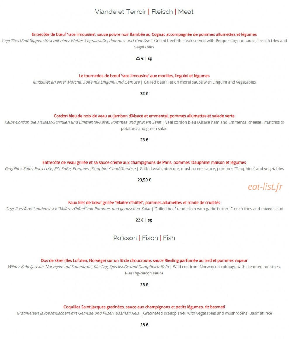 Au Boeuf Rouge — carte page 3