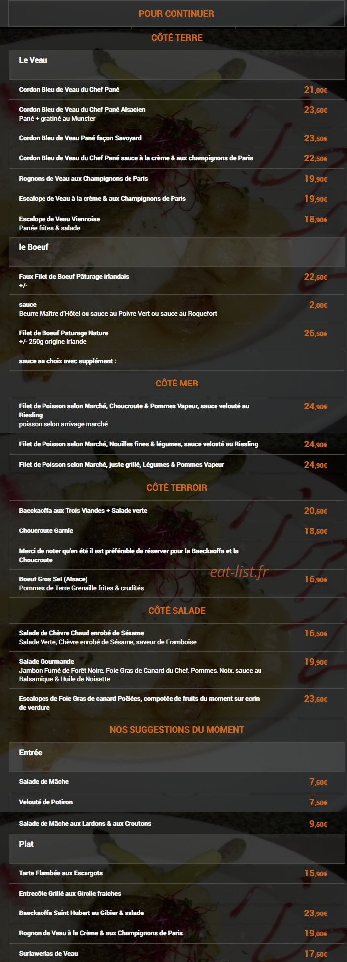 Auberge Au Cheval Blanc — carte page 2