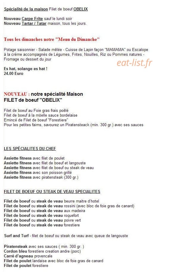 Restaurant Starck — carte page 2