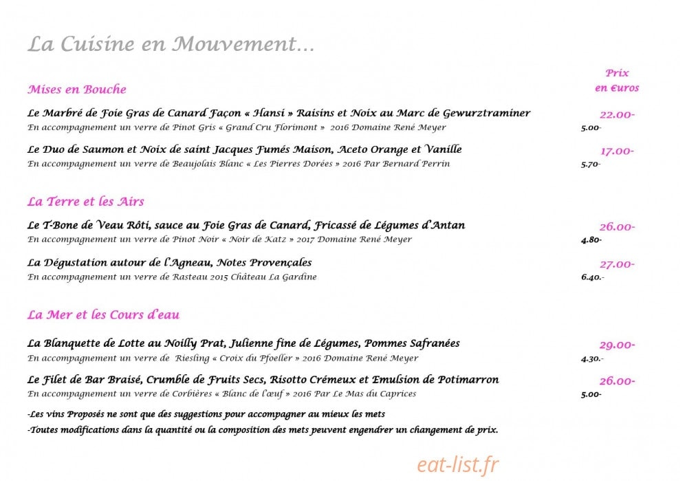 A l'Agneau — carte page 1