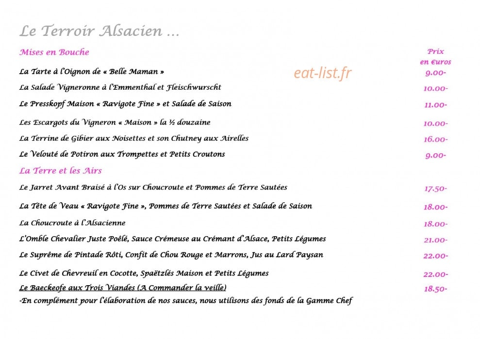 A l'Agneau — carte page 3