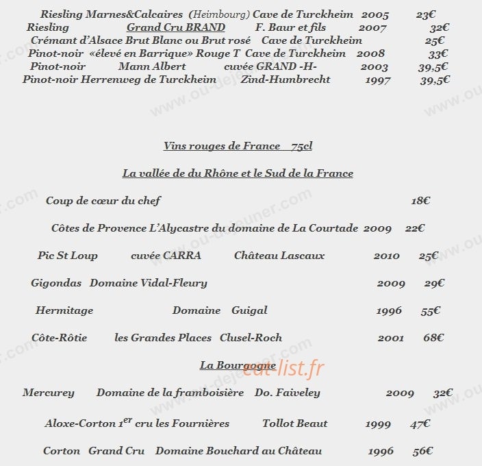 La Bergerie - Abreuvoir Populaire - Menu
