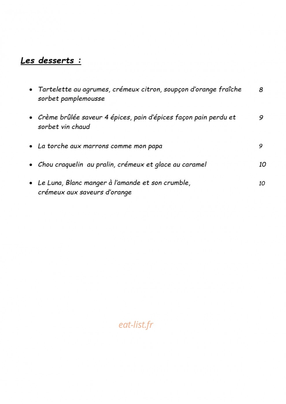 L'Auberge du Brand — carte page 3