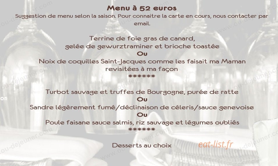 La Nouvelle Auberge — carte page 4