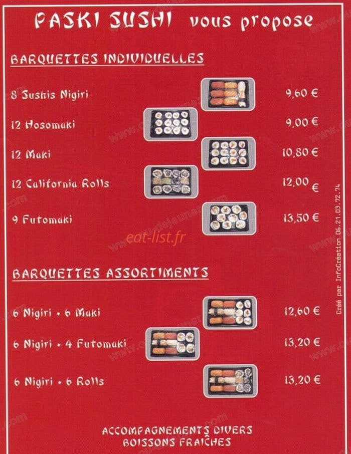 Paski Sushi — carte page 2