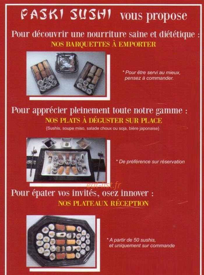 Paski Sushi — carte page 3