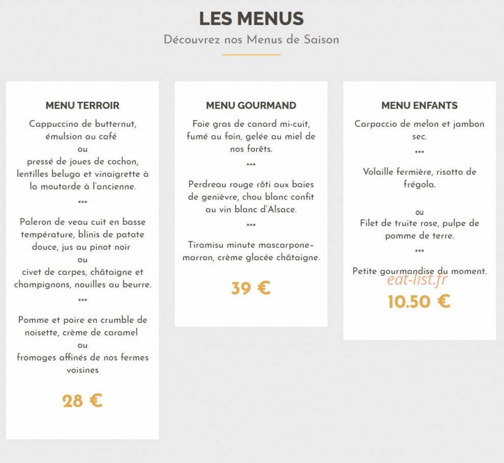 Restaurant du Musée — carte page 1