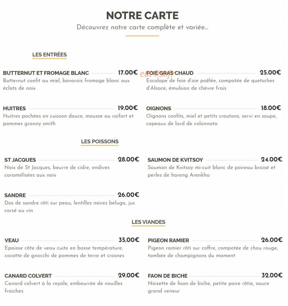 Restaurant du Musée — carte page 2