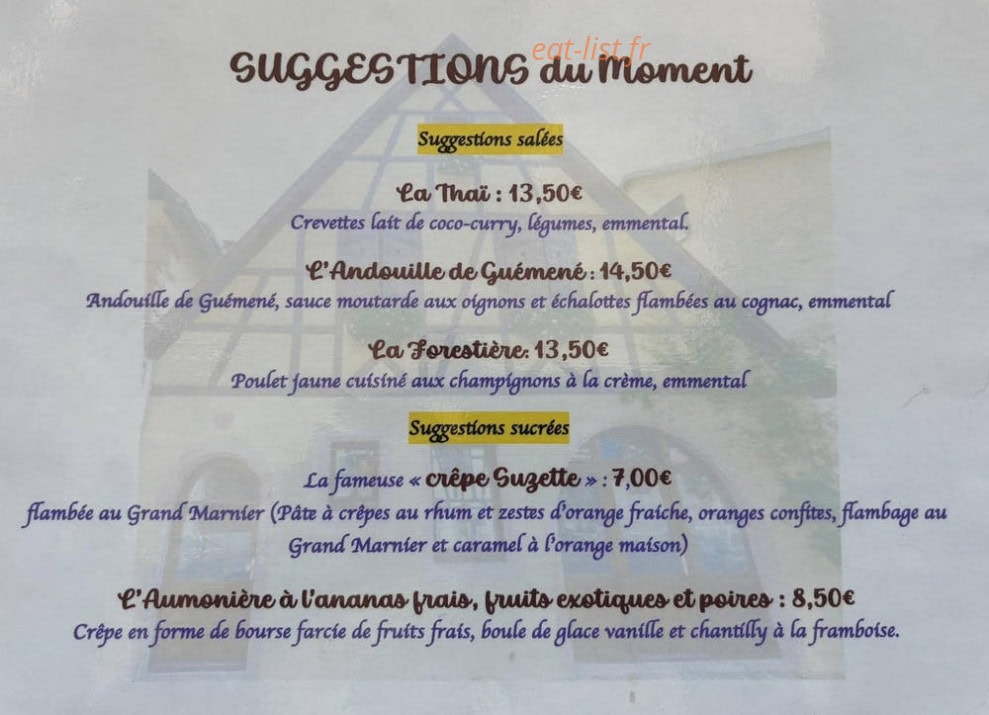 La Parenthèse Gourmande — carte page 1