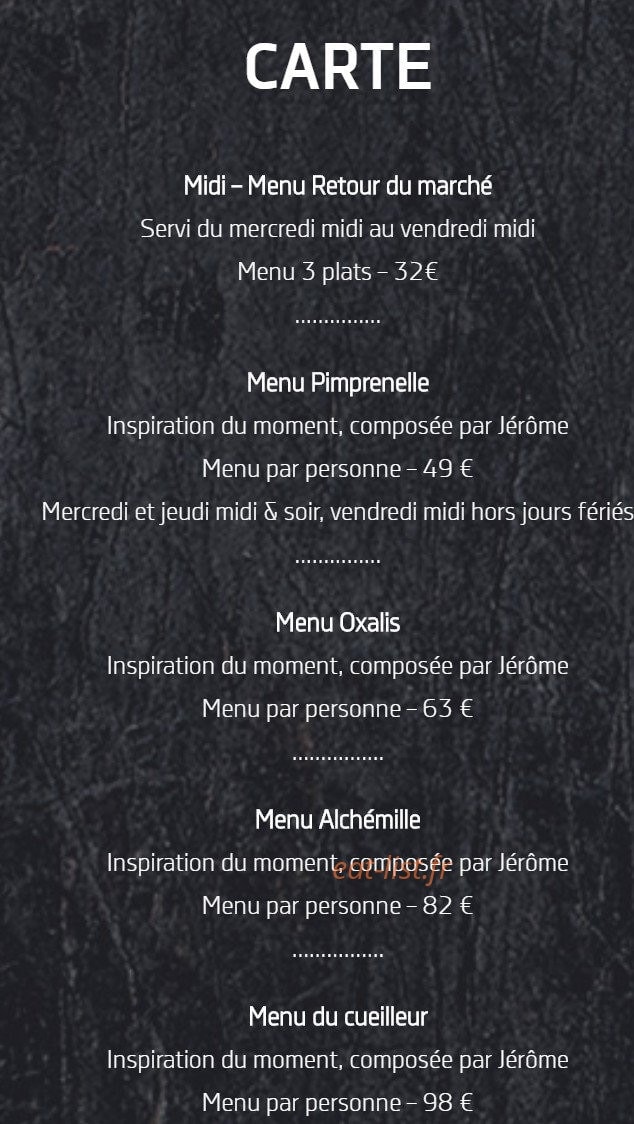 L'Alchémille — carte page 1