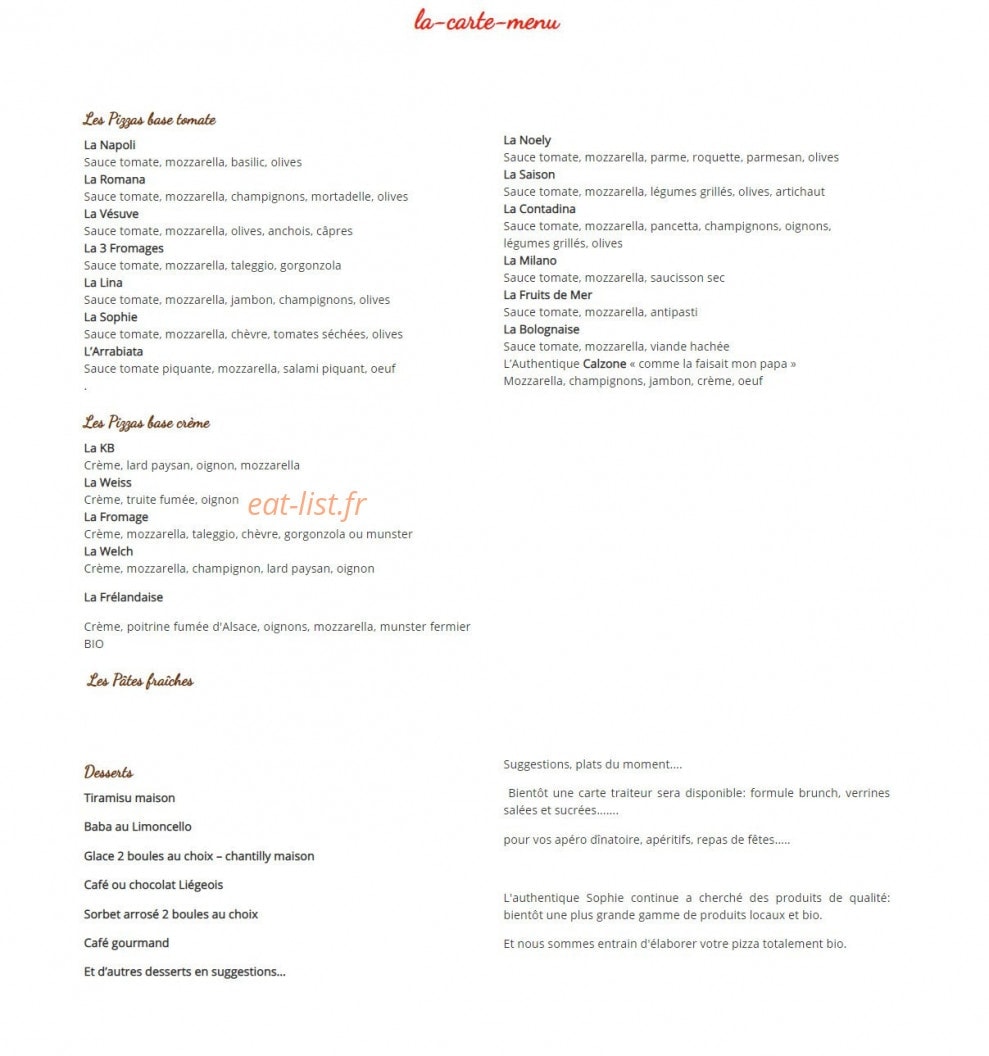 L'Authentique Sophie — carte page 1