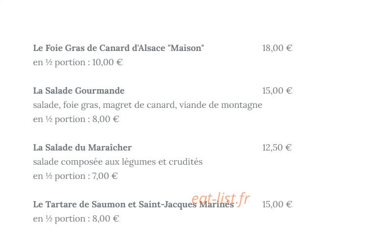 Le Petit Gourmand — carte page 3