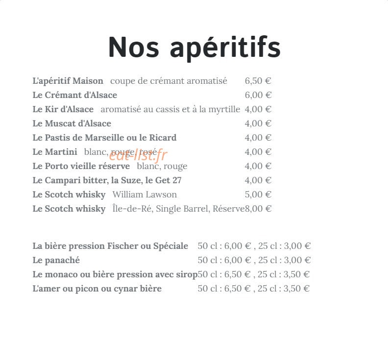 Le Petit Gourmand — carte page 1