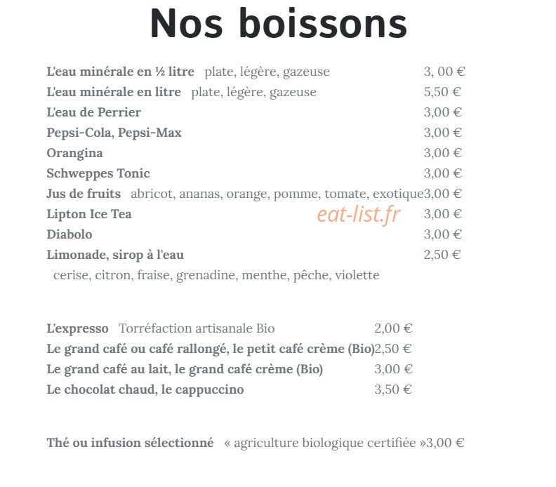 Le Petit Gourmand — carte page 2