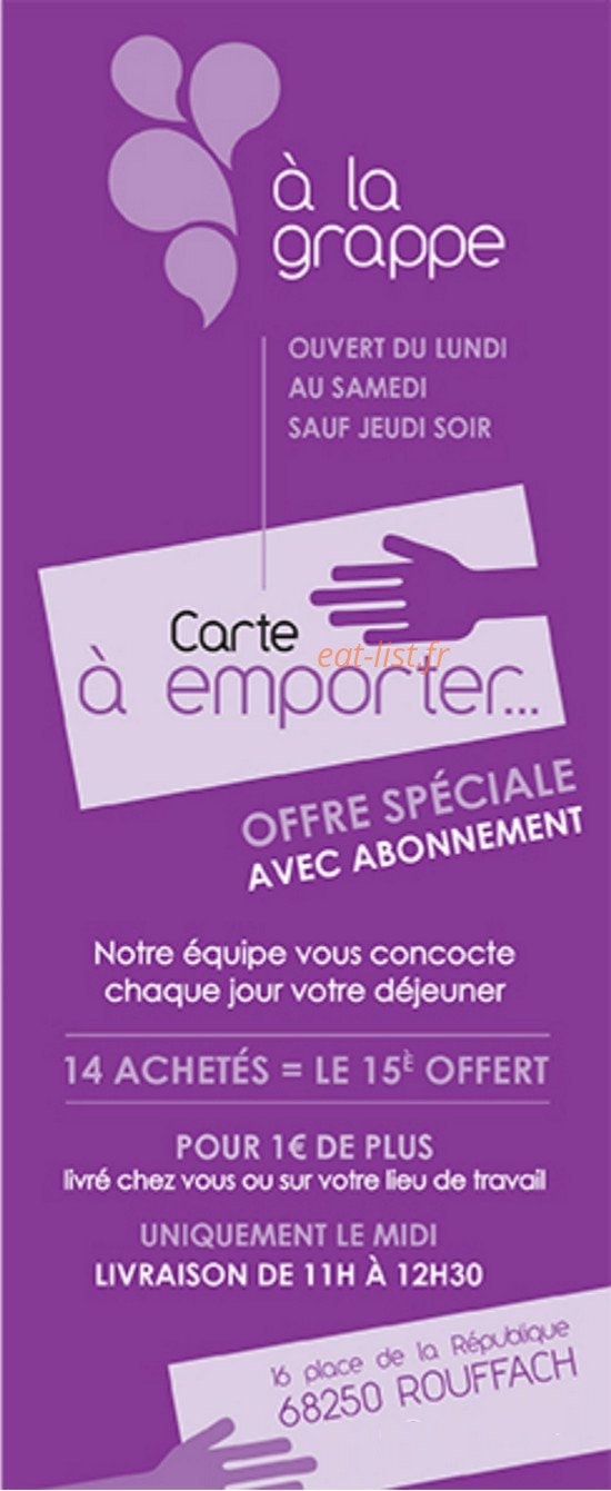 A La Grappe — carte page 1