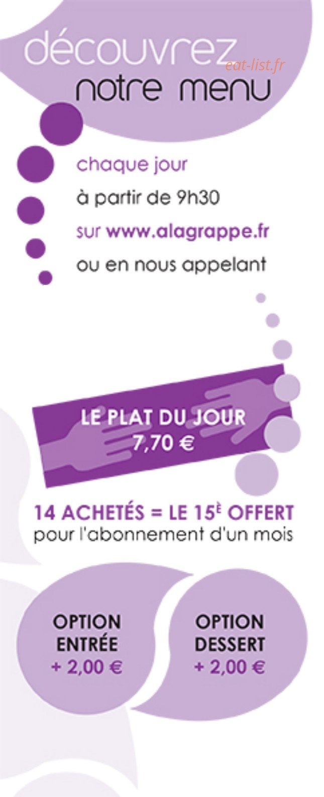 A La Grappe — carte page 8