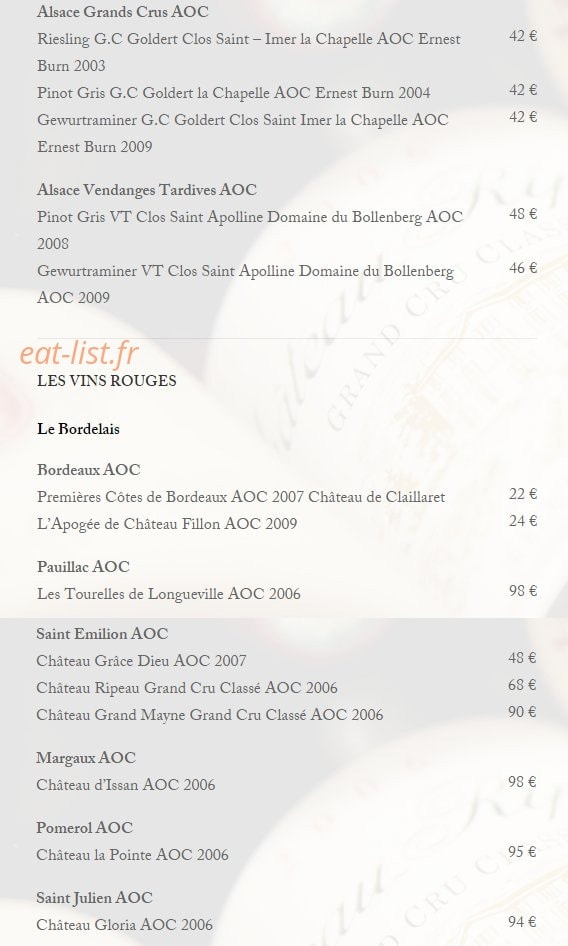 Aux Trois Colonnes — carte page 5
