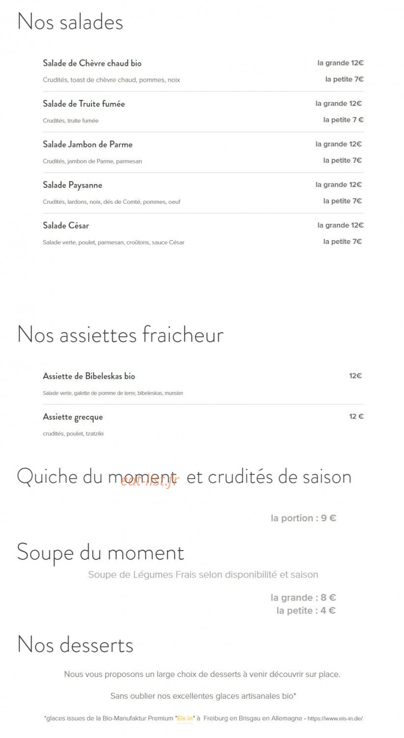Chez Clémentine — carte page 2